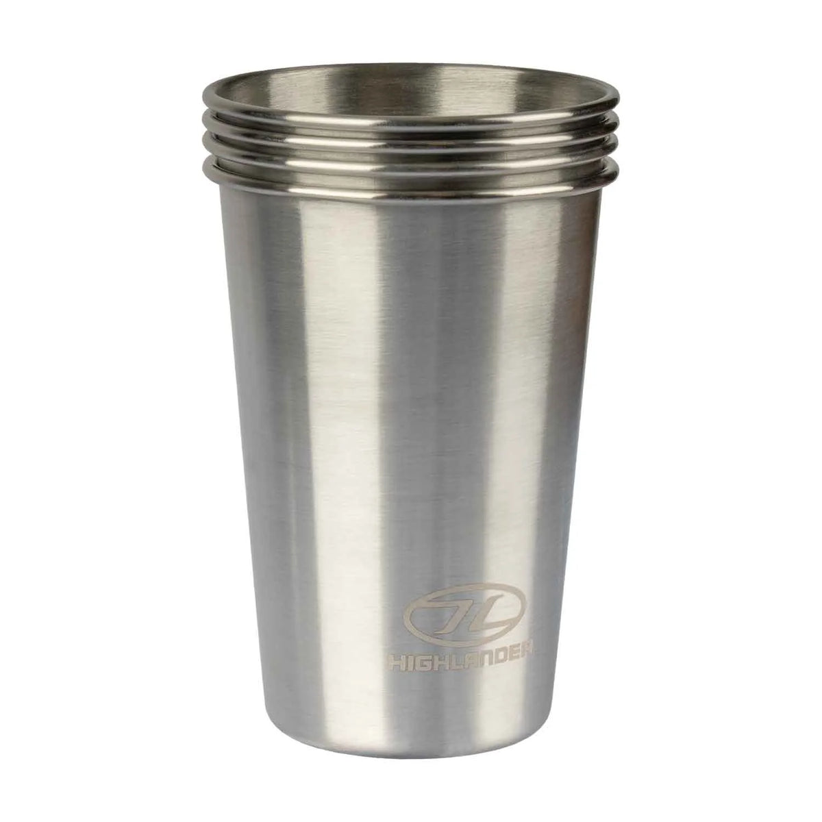 Highlander, STAINLESS STEEL CAMP CUP, 500ML X4