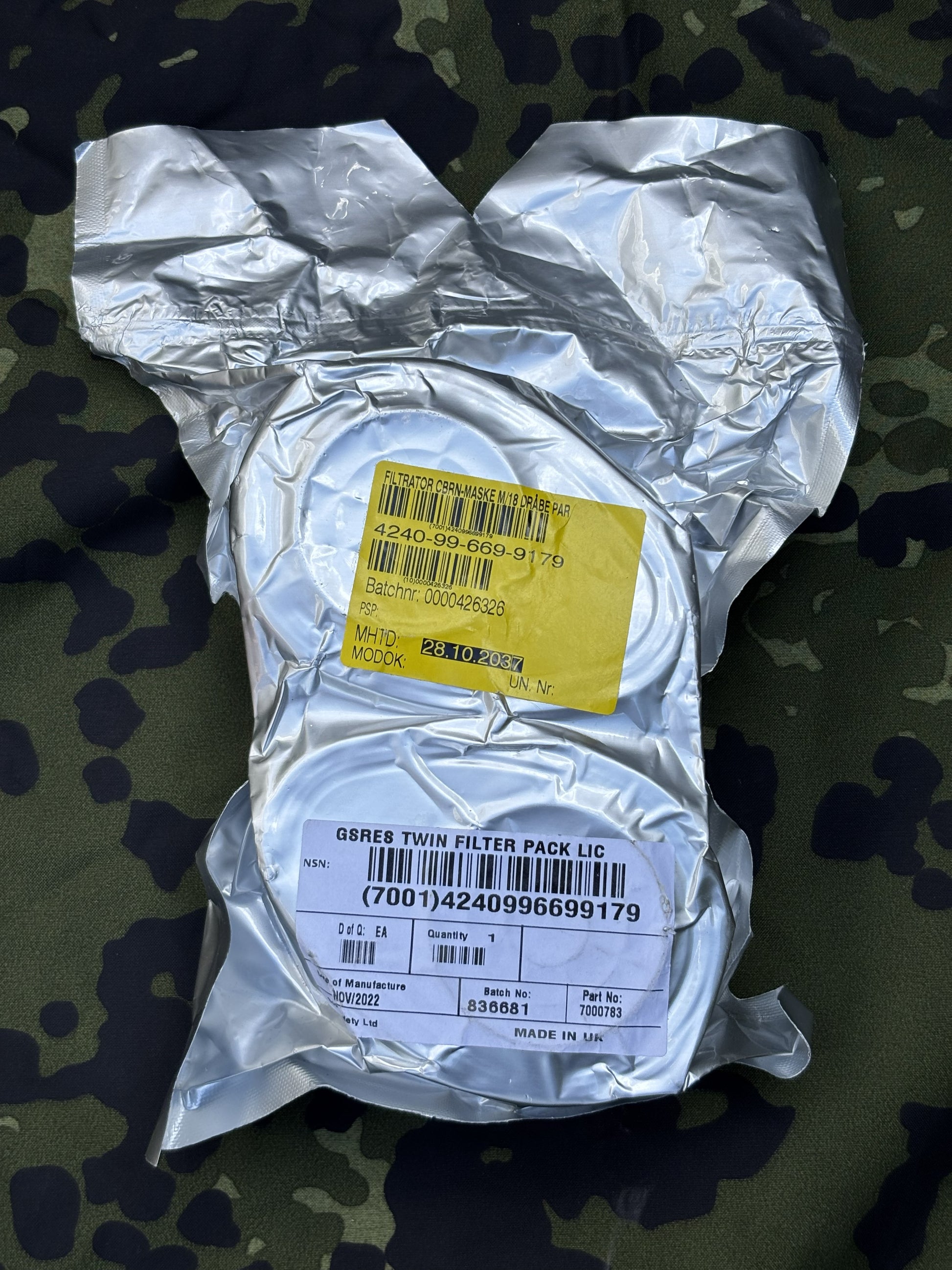 Scott safety gas mask filter