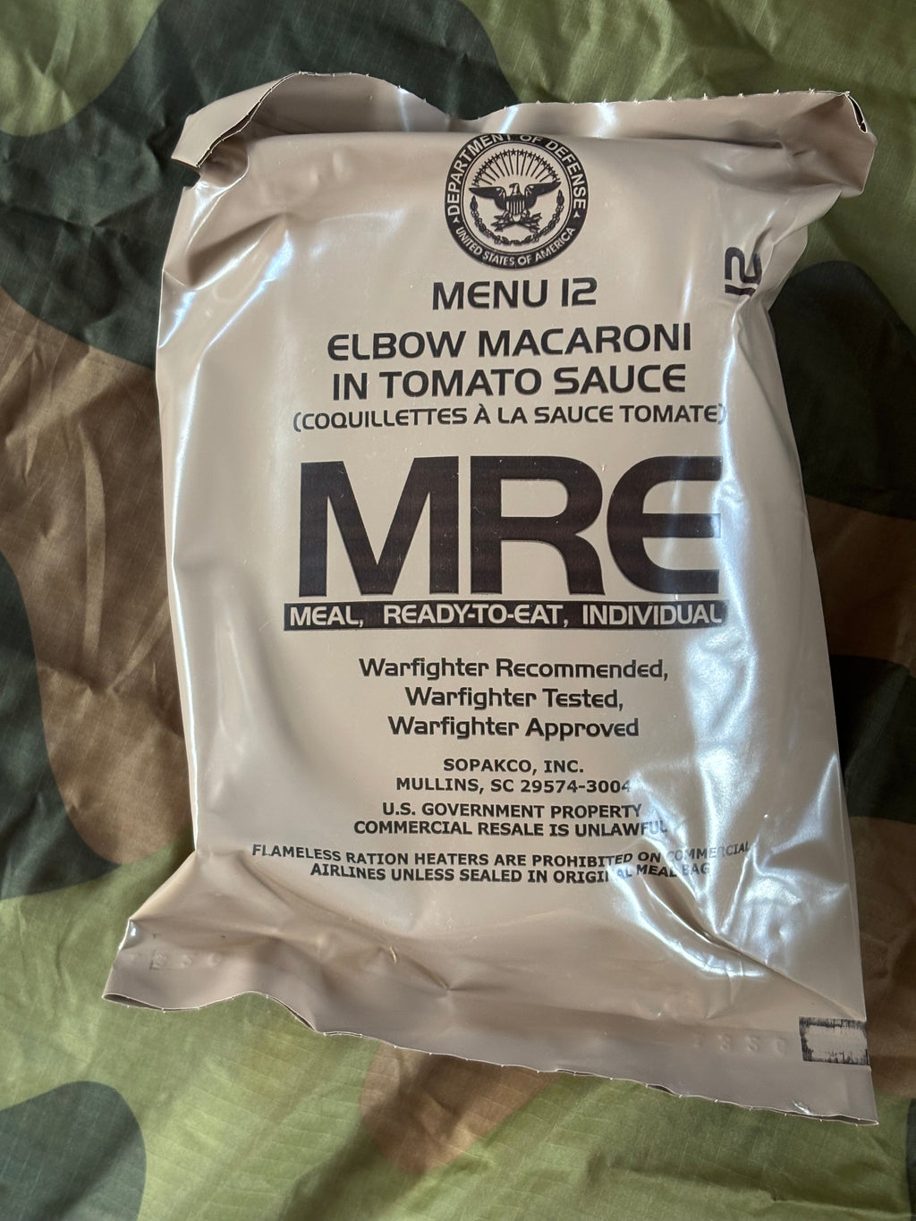 US, Meal Ready to Eat, field ration